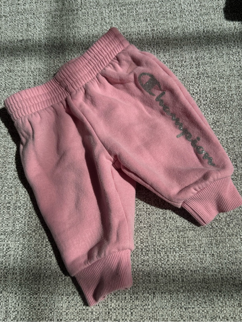 Champion Pink Kids Jogger Sweatpants with sparkle Logo